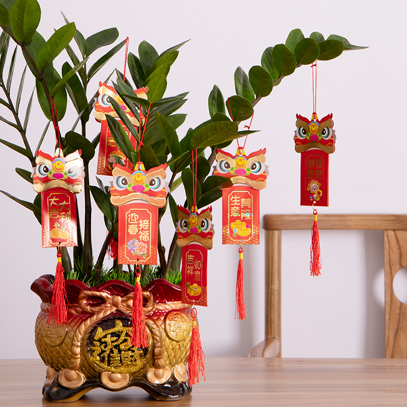 2022 Tiger Spring Festival decorated hanging parts indoor living room basin wall pieces decorative hanging parts for New Year's supplies