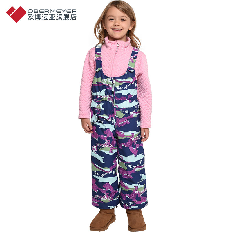 USA obermeyer Children's ski holding baby bag pants Wind-resistant waterproof stormtrooper pants padded snow pants warm wear-resistant
