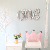 ins Net red Siamese letters ONE year birthday party decoration balloon boy aluminum film girl party dress up