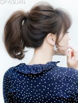 Ultra light wig ponytail strap style grip clip small number of short curly hair emulation hair fluffy natural invisible pear flower short haircut