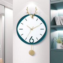Nordic deer head watch wall clock creative home clock Living room fashion simple Modern art decoration hanging watch Light luxury
