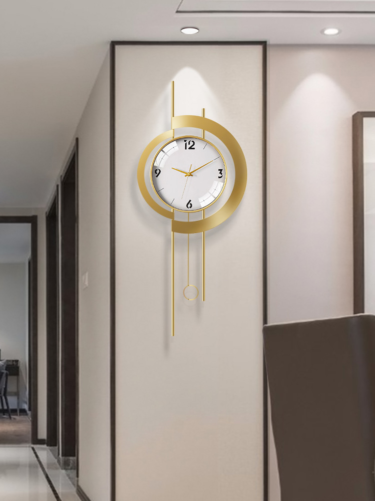Nordic watch living room household fashion European hanging watch Simple modern personality Art deco clock Wall clock Light luxury