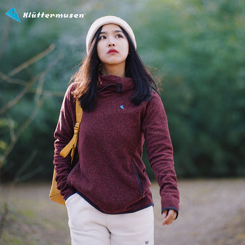 Klattermusen Autumn and Winter Women's Wool Blend Sports Casual Hoodie Golden Apple 20619W Klattermusen Autumn and Winter Women's Wool Blend Sports Casual Hoodie Golden Apple 20619W