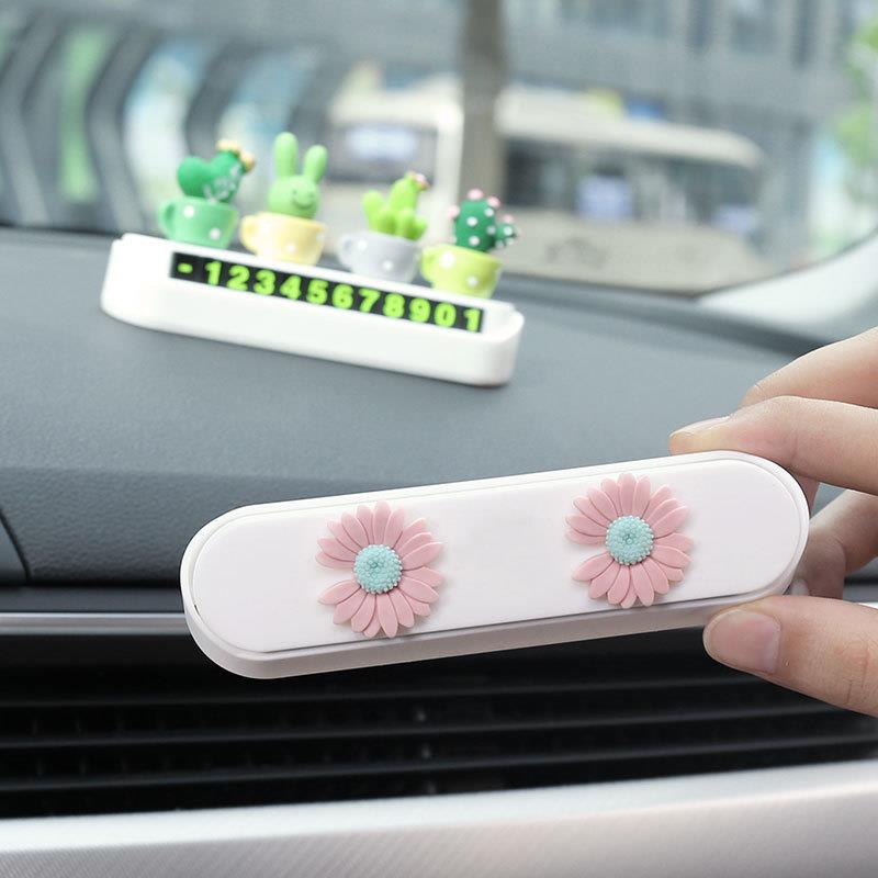 Car temporary parking phone number plate creative personality cute ornaments moving car mobile phone number car supplies