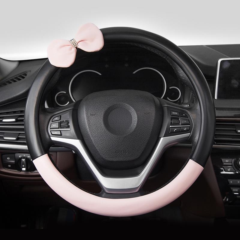 Four Seasons General Motors steering wheel cover summer cartoon creative stitching leather wear-resistant handle cover summer breathable polo