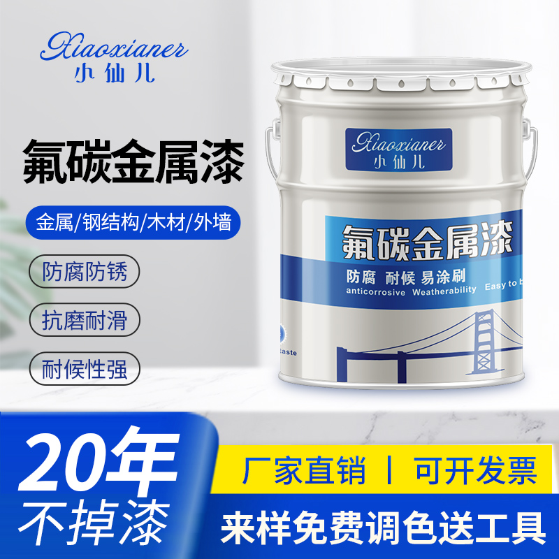 Fluorocarbon Paint Metal Paint Outdoor Corrosion Protection Railing Iron Door Paint Home Rust Prevention Paint Waterproof Black Iron Lacquered Retouching Lacquer