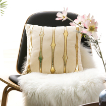 Nordic style living room leather sofa pillow case Hotel light luxury square pillow bedside window sill golden pillow cushion