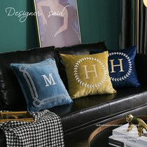 Nordic style suede velvet living room sofa pillow bedroom bed square square square cushion yellow pillow case