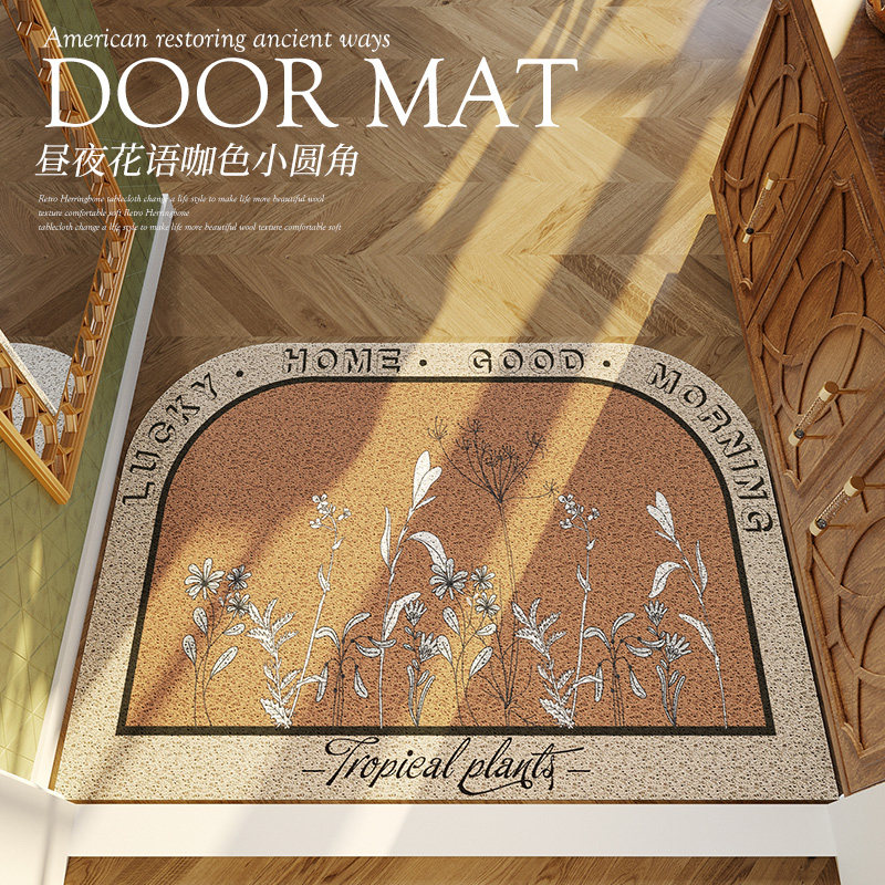 American door-to-door cushion for entry into the door Advanced silk ring doormat Entry on foot Mat Doormat for a light and luxurious rug