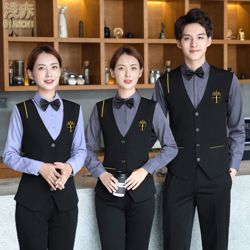 Hotel Front Desk Working Dress Professional Horse Chia Suit Bar Ktv Hotel Catering Attendant Working Long Sleeve Woman