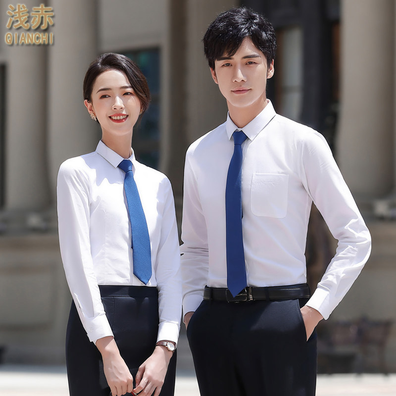 Men and women Identical Careers Short Sleeves Pure Cotton Shirts Workwear Insurance Salesmen shirts custom embroidered logos