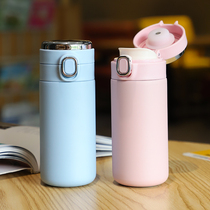 Intelligent temperature measuring thermos cup female ins student cute simple portable small touch temperature display male water Cup