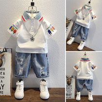 Boy suit Summer 2022 new clothes Children boy 5-year-old Summer fit 3 short sleeves handsome mens baby boomers