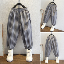 Boy Anti-mosquito Pants Children Summer Wide Bar Speed Dry Air Conditioning Pants Baby New Summer Fit Children Summer Sports Pants Tide