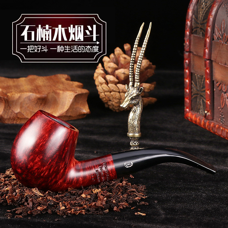 Danish imported stone Nangwood Smoke Bucket Handbent tobacco Bucket Filter Cigarette Holder Men Solid Wood Smoke Fighting-Taobao