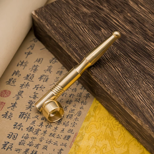 Мужская латунная металлическая курительная трубка, портативный маленький мундштук