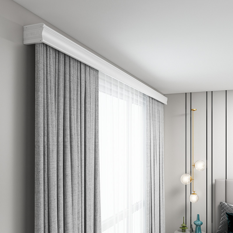 Aluminum alloy finished curtain box curtain rod Roman rod single rod double rod top bracket bracket delivery accessories full set