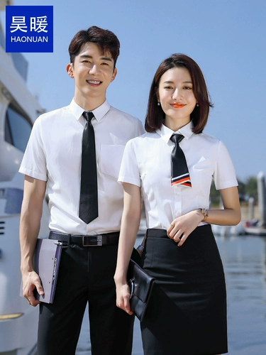 Летняя рубашка для работы, пиджак классического кроя, комплект