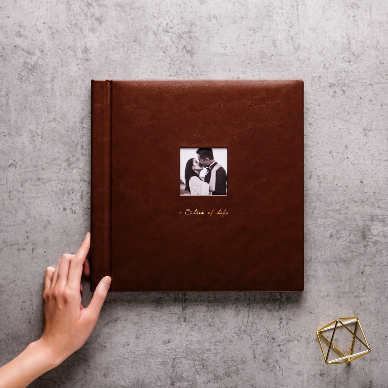 Album custom leather window cover Pick-up photo book High-end photo studio Wedding photo album production gift
