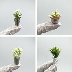 Model Flower Pots, Miniature Vases, Mini Plant Pots, Model DIY Green Plants, Sand Table Model House Decorations