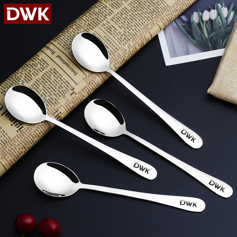 Japan (DWK) spoon 304 stainless steel spoon long handle soup spoon coffee spoon Western dining cutlery rice spoon thickened