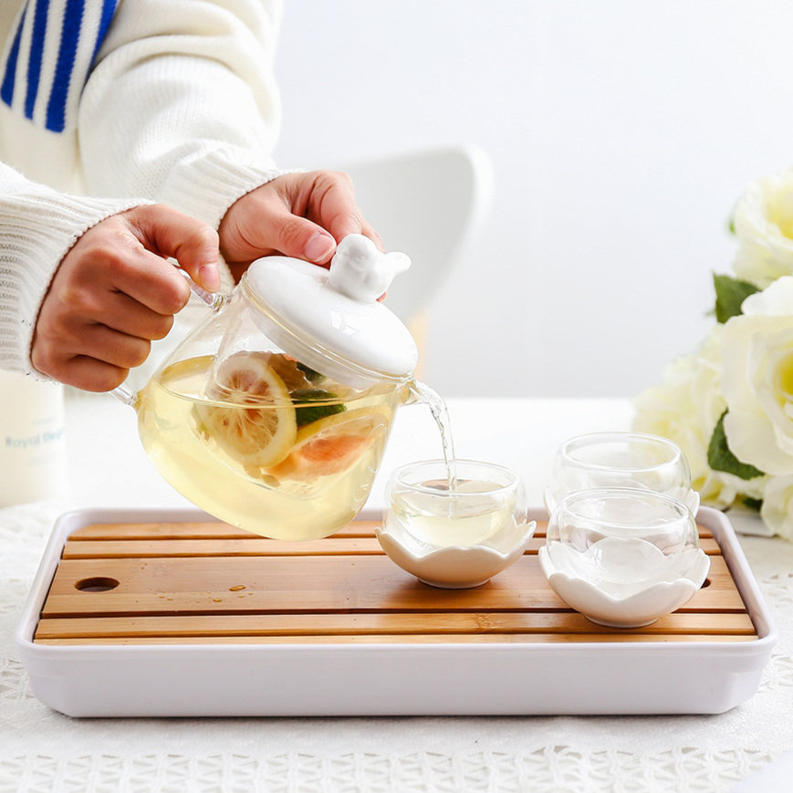 Japanese simple English afternoon tea ceramic glass flower tea set set summer health Tea Fruit Tea Tea Tea Tea Tea