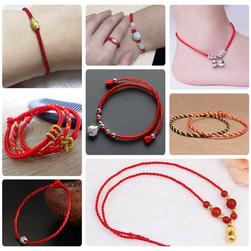 Раскраска, оберег на день рождения, плетеный китайский браслет из красной нити, ожерелье, подвеска, DIY