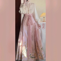 New Chinese style national style suit for women in spring and autumn, large size for fat mm, slimming and age reduction, this year's popular beautiful horse face skirt two-piece set