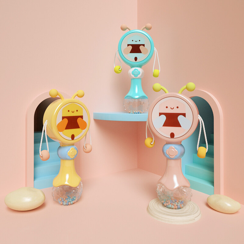 Burns Baby Wave Drum Bite Newborn Smart Baby Hand Ring Soft Gel Toy 3-6 Months