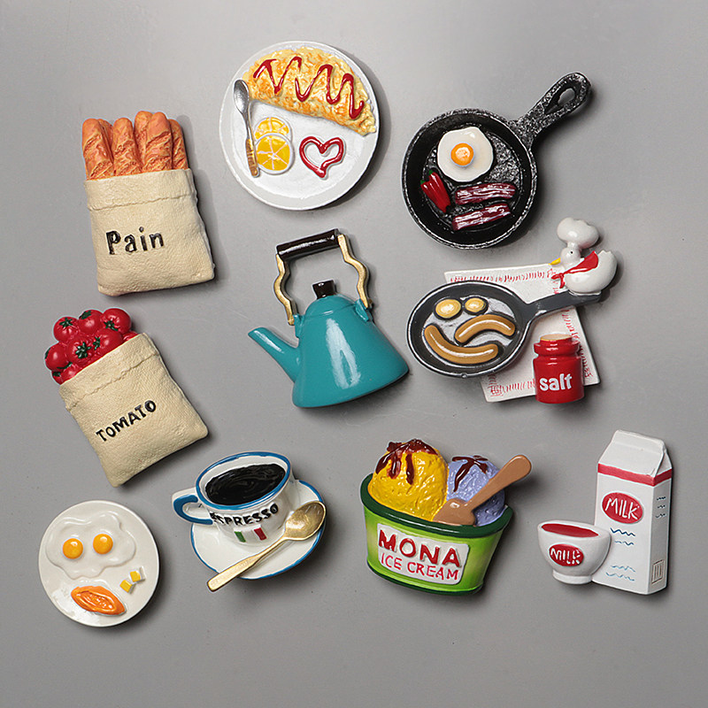 Food refrigerator stickers Nordic ins personality creative three-dimensional refrigerator stickers Magnet refrigerator decorative magnet stickers magnet stickers