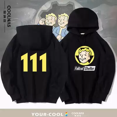 Ps4游戏fallout周边辐射4哔哔小子连帽卫衣男春秋季学生衣服外套