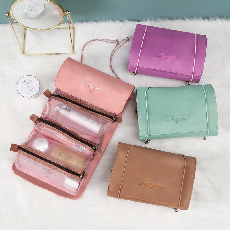 Makeup Bag 2021 New Female Portable Mouth Red Cashier Bag Large Capacity Travel Toiletries Cosmetic containing bag oversize