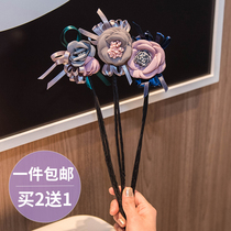 Korean headdress ball head flower dish hair device Variety fluffy bud head braiding artifact Lazy man tie hair ornament woman