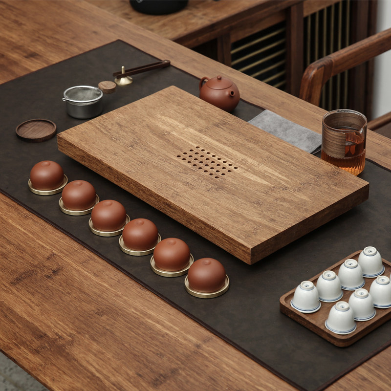 Heavy Wood Tea Tray Drawer Type Water Storage Bamboo Kung Fu Tea Set Heavy Wood Simple Tea Desk Home Little Fresh Tea Sea Drain