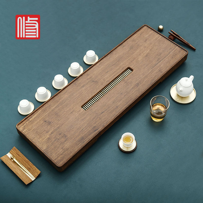 Drawer-type water storage tea tray Home Big tea Tutia Kung fu tea furniture set heavy wood Large tea sea brief About dry foam table