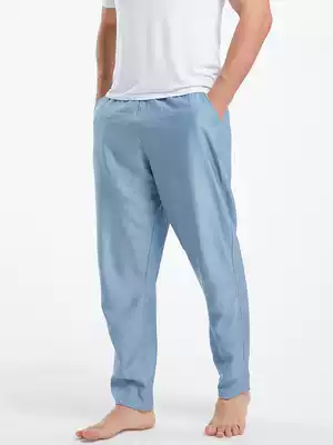 Pajama pants men's spring and autumn thin ice silk cotton linen trousers loose large size sleeping home pants spring and autumn home pants