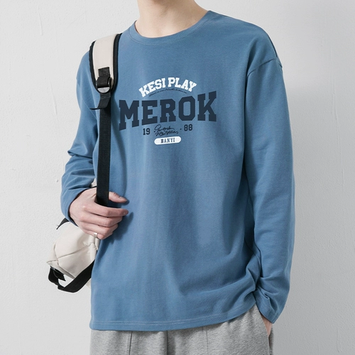 Мужская хлопковая осенняя ретро утепленный лонгслив, термобелье, в американском стиле, оверсайз