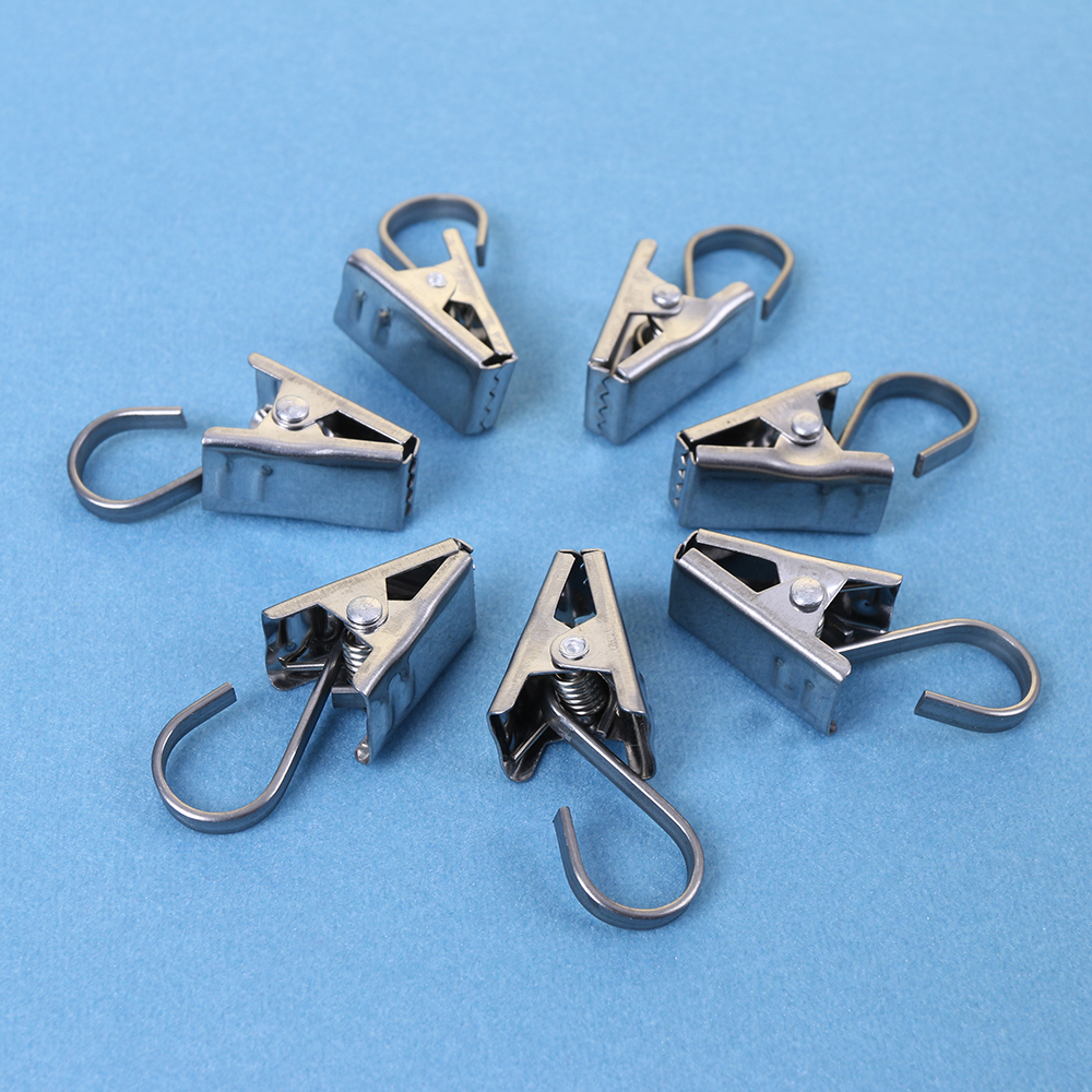 Curtain Hook Accessories Clasp Stainless Steel Small Cramp Bed Curtain Fixed Alive Button Ring Roma Rod Hang Ring Clip