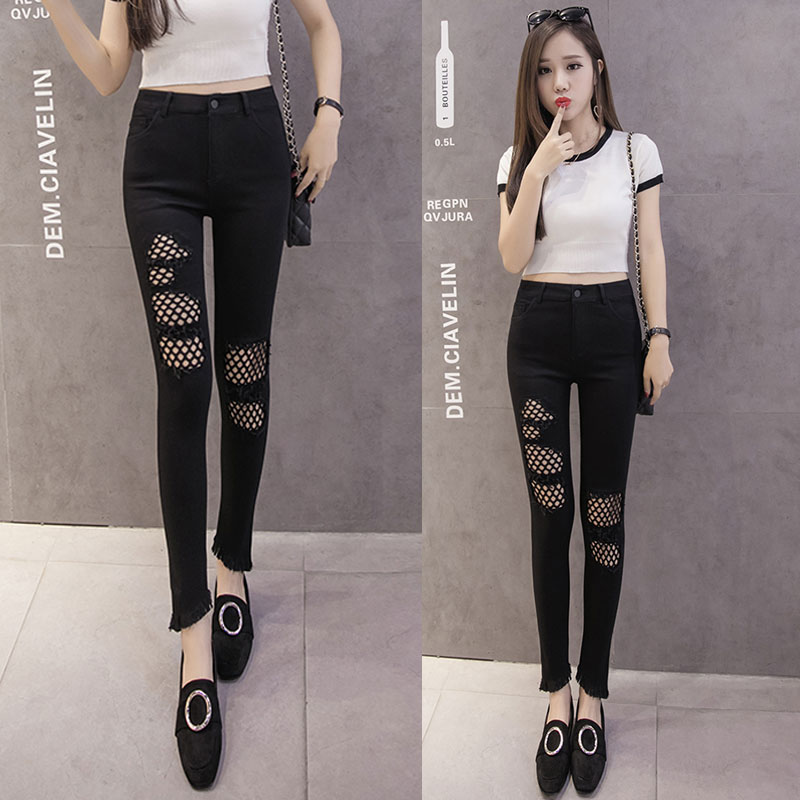 Small black pants wear spring and autumn Han version of narrow tube tight pants high waist tight strength pants, and thin nine hundred pairs of pants