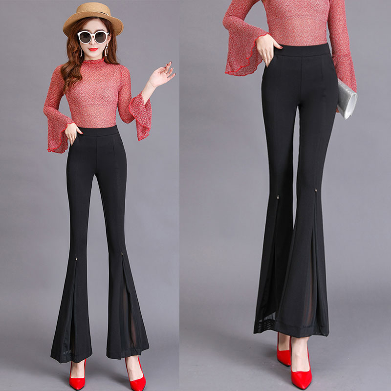 Summer new pants children thin with high waist pituitary micro horn pants Korean version casual long pants slim fit 100 lap suit pants