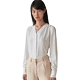 iwode áo sơ mi nữ tùy chỉnh cộng với size áo sơ mi trắng cổ chữ V áo voan thời trang áo sơ mi nữ - Áo sơ mi