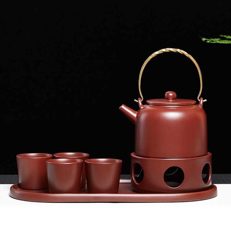 Yixing it tea set a complete set of kung fu tea set four cups with a pot of tea tray with insulation base