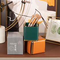 Net red custom desktop storage pen holder jewelry box high-end light luxury makeup brush super large capacity European style accessories