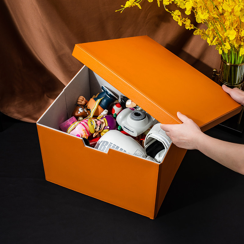 Clothing Containing Luggage Bag Light Lavish Cosmetic Containing Box Custom Home Bedroom With Lid Dust Resistant Leather Finishing Box