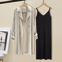 Абрикосовый плащ, майка, платье-комбинация