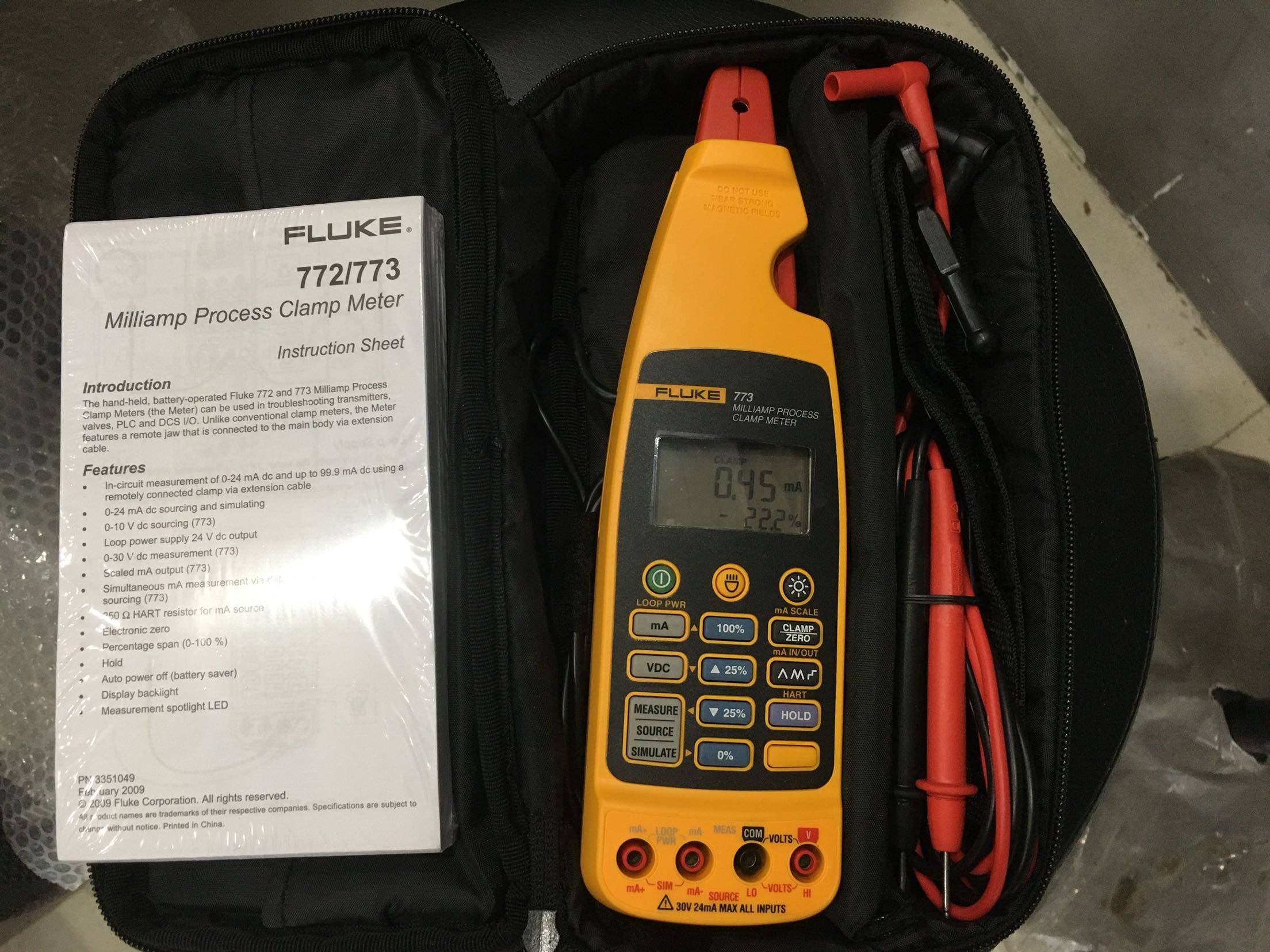FLUKE Fluke 773 milliampere process clamp meter function normally basically new second-hand