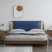 Nordic light lavish white wax wood full solid wood double bed 1 8 m master bedroom minimalist wedding bed modern genuine leather soft bag furniture