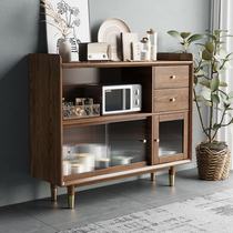 Nordic Full Solid Wood Dining Side Cabinet Wine Cabinet Integrated By Wall Minima Home Dining Room Small Size Tea Water Locker