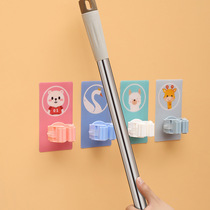  Punch-free hanging mop broom holder Bathroom toilet mop hook Broom clip Mop buckle holder