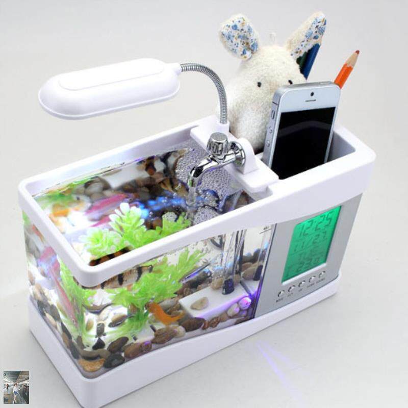 Angel Love Beautiful Multi-Function Aquarium USB Mini Fish Bowl Charging Small-cylinder Pen Lamp for a Millennium Year
